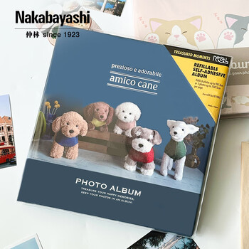 Nakabayashi仲林NCL卡通相册DIY覆膜粘贴式40页纪念册YB-73782 【新款】小狗朋友