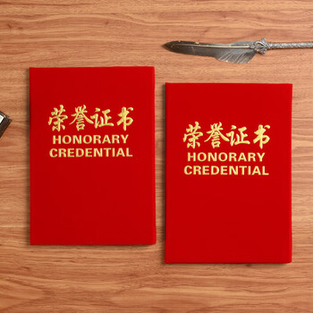 泰档证书荣誉证书绒面烫金A4尺寸加厚空白内芯内页大12开（A4）10张RJ1210