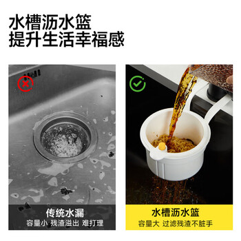 佳立方可挂式水槽沥水篮家用厨房水槽分离食物残渣过滤篮水果清洗置物架