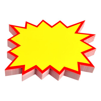 TaTanice 爆炸贴 爆炸签 价格标签促销标签价格牌 空白款-小号 100张 送笔