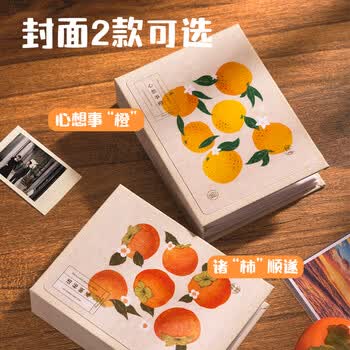 得力（deli）相册影集 5寸（100*137.5mm）100入家庭相册情侣旅行相册本纪念册儿童成长记录册 橙子款PQ856