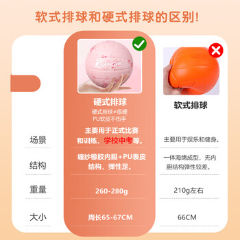 狂迷樱花粉排球5号中考专用学生生日礼物男女锻炼运动沙滩比赛训练