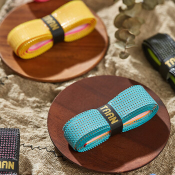 Taan泰昂羽毛球手胶双层吸汗带专利款3条装TW090黄色+浅粉+浅紫