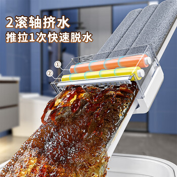 佳帮手平板拖把45cm共2块加厚配布杆长129cm洗刮一体家用免手洗神器 佳帮手平板拖把45cm共2块加厚配布杆长129cm洗刮一体家用免手洗神器