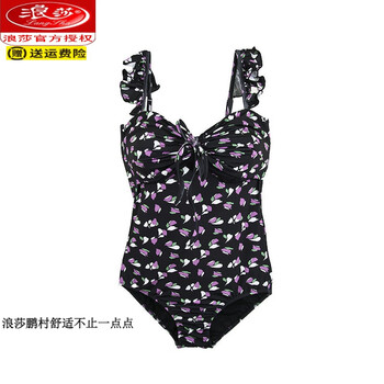 sha)2024新款复古碎花连体泳衣女性感比基尼显瘦泳衣保守温泉度假泳装