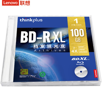 联想（Lenovo）BD-R XL 100GB 蓝光光盘/刻录盘 可打印 单片盒装