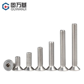固万基（GUWANJI）内六角沉头螺钉 平头内六角螺丝304不锈钢内六角螺丝钉平杯内六角螺栓 M6x16[250个]