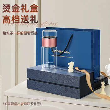 宝威玛（BVGMAV）英国玻璃杯 茶水分离带盖双层隔热透明玻璃高档高颜值泡茶水杯子