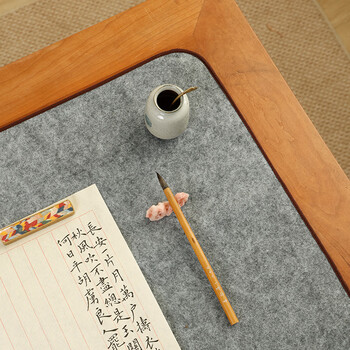 漢墨 精制包边灰色包边毛毡垫 初学者学生书法国画3mm厚50*70cm 文房四宝写毛笔字用毛毡布桌布	