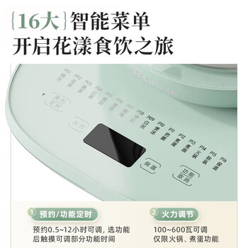 小熊 养生壶煮茶器煮茶壶1.5升大容量电热水壶茶壶煮水壶烧水壶办公室 YSH-E15P8-P01 淡绿色