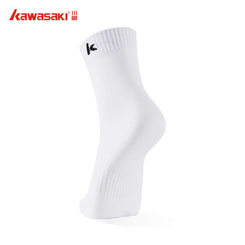 川崎（KAWASAKI）羽毛球袜男毛巾底运动短袜子A6102（三双装)  白灰黑 均码