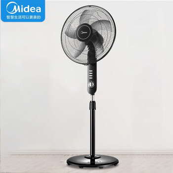 Midea美的电风扇 家用落地扇 16吋5叶风扇 摇头定时升降 强风轻音台式风扇 FS40-15F1