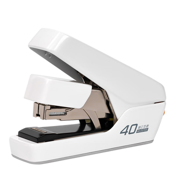 得力（deli）【热门商品】40页平钉省力订书机/订书器 防卡钉弹出式钉道 适配24/6钉 白色0370S