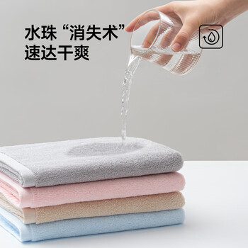 最生活新疆长绒棉洗脸毛巾1条装 纯棉家用吸水毛巾柔软擦脸洗面巾 蓝色