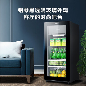 海尔（Haier）120升智能双温家用客厅办公室冷藏柜暖藏冰吧 茶叶饮料水果保鲜柜囤货小型冰箱