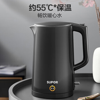 苏泊尔(SUPOR)彩钢双层防烫一键保温无缝内胆304食品级不锈钢1.7L电热壶烧水壶SW-17S15A(含茶垢剂一盒单发) 苏泊尔(SUPOR)彩钢双层防烫一键保温无缝内胆304食品级不锈钢1.7L电热壶烧水壶SW-17S15A(含茶垢剂一盒单发)