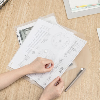 得力（deli）10只A4加厚透明文件袋 按扣资料袋 防水档案袋公文袋 财务票据试卷收纳 学生办公用品5501A透明