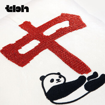 野兽派家居（tbh）熊猫红中麻将靠垫客厅沙发抱枕车载腰靠办公室靠垫抱枕送人礼物