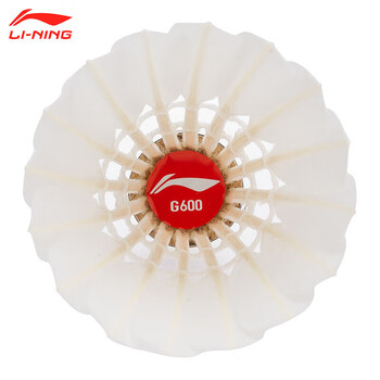 李宁（LI-NING）羽毛球G600鹅毛球青年比赛专用球耐打飞行稳定一筒12只装77速