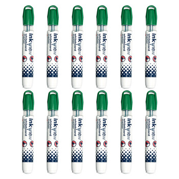 uni三菱（uni）可擦白板记号笔 PWB-202办公文具儿童记号笔 1.8mm-2.2mm 绿色 12支装