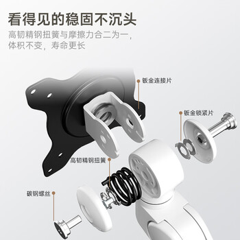 AOC显示器支架 AM400PLUS升级款 双安装夹持穿孔 不沉头旋转升降增高架 显示器机械臂 电脑支架AM402W