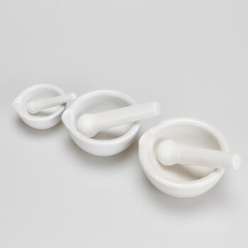 弋科仪(YIKEYI)陶瓷研钵带研磨棒研杵化学实验室研磨乳钵药碗碾碎磨粉工具陶瓷研钵60mm碗+棒(约20毫升)