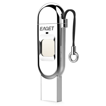 忆捷（EAGET）128GB Type-C USB3.1 HF-C01指纹加密手机U盘 双接口手机电脑多用 隐私安全保护 商务娱乐优盘 