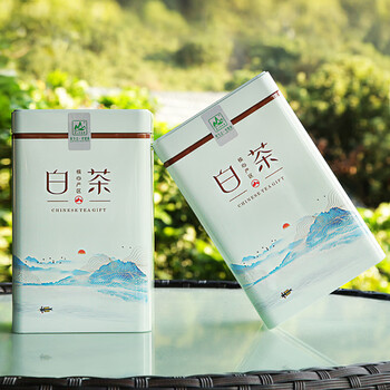 茗山生态茶  茶叶绿茶 明前新茶 白茶绿茶  嫩芽 共300g茶叶双罐装 