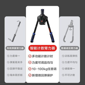 京东京造 智能计数超大屏液压臂力器 可调节力度家用健身器材 胸肌臂力棒