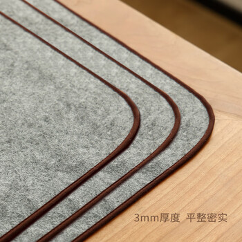 漢墨 精制包边灰色包边毛毡垫 初学者学生书法国画3mm厚50*70cm 文房四宝写毛笔字用毛毡布桌布	