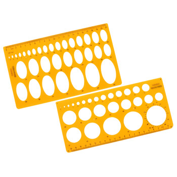 博教（BOJIAO）大圆模板尺透明多尺寸画圆模板多功能制图绘图尺设计建筑工程画图尺学生用 椭圆模板橙色