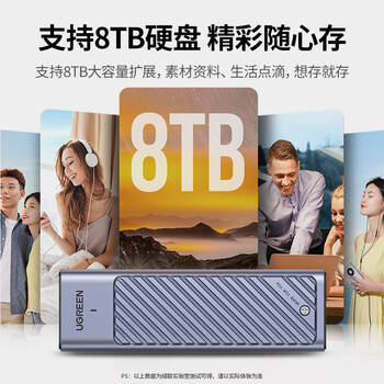 绿联 M.2移动硬盘盒NVMe/SATA双协议Type-C3.2适用笔记本苹果17外接SSD固态硬盘盒