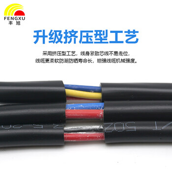 丰旭 国标RVV两芯1.0平方铜芯护套线   FX-RVV2*1.0 黑色 100米