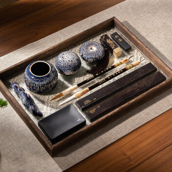 張小鳳文房四宝套装高档毛笔套装全套书法套装笔墨纸砚套装国画套装软笔套装新年礼盒【窑变无双礼盒】