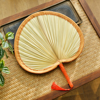 传统一片叶棕叶包边大蒲扇手摇扇子复古怀旧老物件天然扇面不对称 一