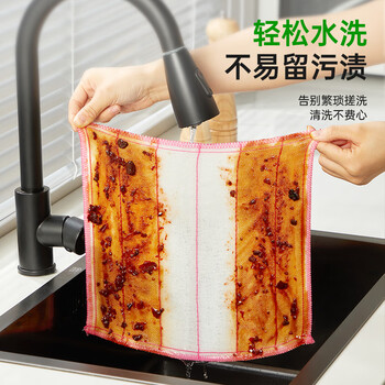 3M思高抹布洗碗布30*30cm3片装 瞬洁6层厨房吸水去油污抹布