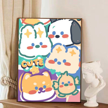 『静物』油彩画 数字油画diy填充油彩画中国风山川河流瀑布减压手工涂色