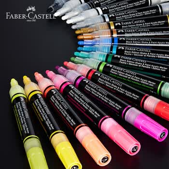 辉柏嘉（Faber-castell）阀门式丙烯马克笔双头白色盒装O1-285511美术写生水彩笔美育画画笔