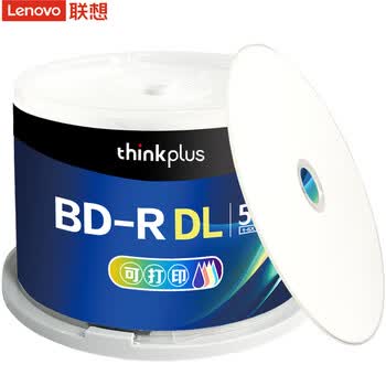 联想（Lenovo）BD-R DL 1-6速 50G 蓝光可打印 50片桶装 蓝光空白光盘 刻录光盘
