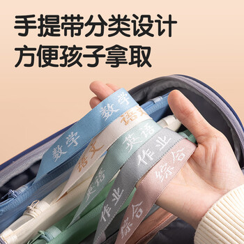 得力（deli）双层网纱拉链袋 文件袋一年级文具袋透明学科分类袋试卷作业科目袋 彩色5科混装PP116A