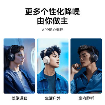 声阔安克 Space One Pro 头戴式耳机蓝牙主动降噪超长续航可折叠翻译耳机适用苹果华为小米手机电脑 黑