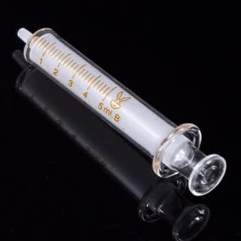 海斯迪克 玻璃注射器针管进样器灌药器 实验室针筒无针头 5ml(5个/包) HKCX-32