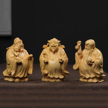 黄杨木雕福禄寿图片- 京东
