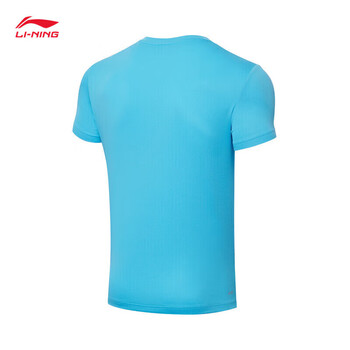 李宁T恤短裤套装男女同款速干凉爽比赛服AATT021 海豚蓝-3 S 李宁T恤短裤套装男女同款速干凉爽比赛服AATT021 海豚蓝-3 S