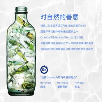 兰维乐（ORAVIDA）新西兰进口天然矿泉水360ml*24瓶(充气)家庭会议旅行露营饮用水