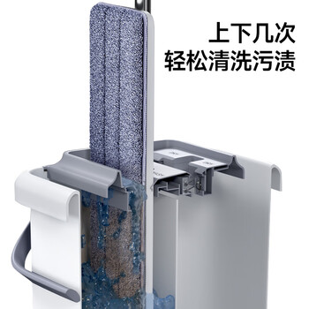 五月花平板拖把特大号45CM2配布杆长128CM刮刮桶免手洗拖把拖地神器 五月花平板拖把特大号45CM2配布杆长128CM刮刮桶免手洗拖把拖地神器