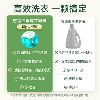 偶爱你感观四季洗衣凝珠 初春雨露15g*30颗 三腔 12倍洁净力除菌除螨 