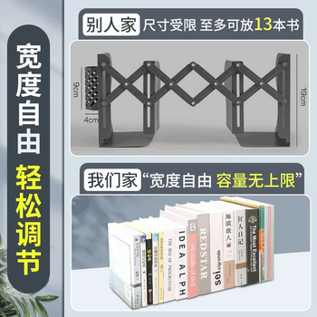 递乐L型PET平板书立书架收纳固定书本简易桌面书架放书隔板置物架办公用品2片装加厚简约款2502A透明灰