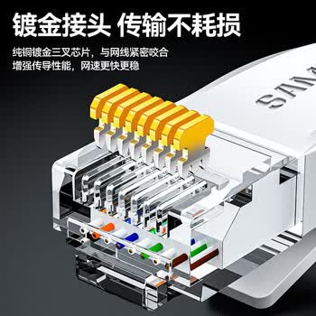 山泽(SAMZHE)六类网线 CAT6类千兆纯铜扁平网线 电脑宽带家用监控网络连接成品跳线 白色15米BBP615