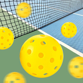 雅望匹克球40孔室内室外专业比赛训练洞洞球体育用品黄色皮克球6个装